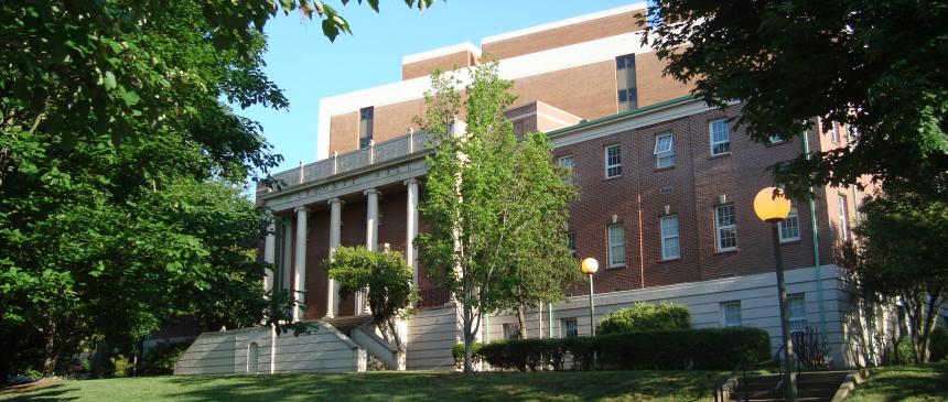 photo of LeConte Hall from outside the front of the building, UGA North Campus