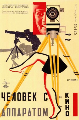 man with a movie camera poster