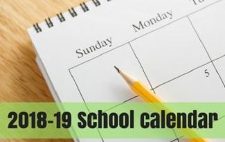 2018-19 School calendar page header