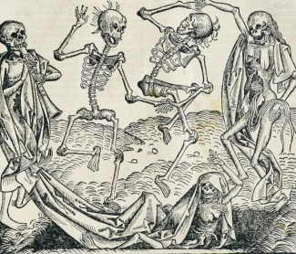 The Dance of Death (1493) by Michael Wolgemut, from the Nuremberg Chronicle of Hartmann Schedel
