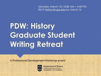 flyer for grad student writing retreat March 18