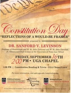 Event flyer for Constitution day lecture Sept 16