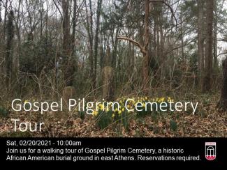 photo of Gospel Pilgrim cemetery, overgrown grave markers and flowers