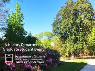 'A history department graduate student event' banner