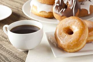 photo of coffee and donuts