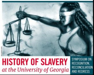 Artwork by Broderick Flanagan, Graphic by KristenMorales - image os African American woman with scales of justice