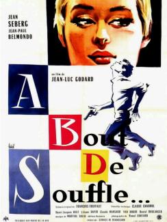 Image of Movie Poster for "Breathless" (dir. Jean-Luc Goddard, 1960)