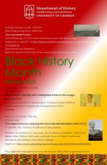 Black History Month poster of events with details from our web calendar