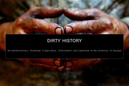 photo of 2 dirty hands for "Dirty History' workshop