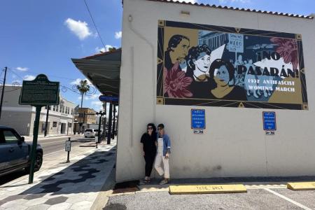 photo on the street of Cecilia Márquez and Sarah McNamara