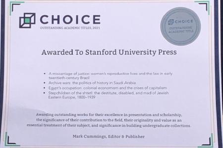 Choice book award for Roth's book A MIscarriage of Justice