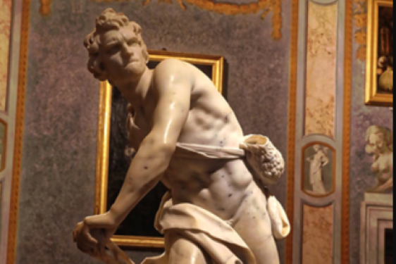 photo of Baroque period sculpture of David by Gian Lorenzo Bernini