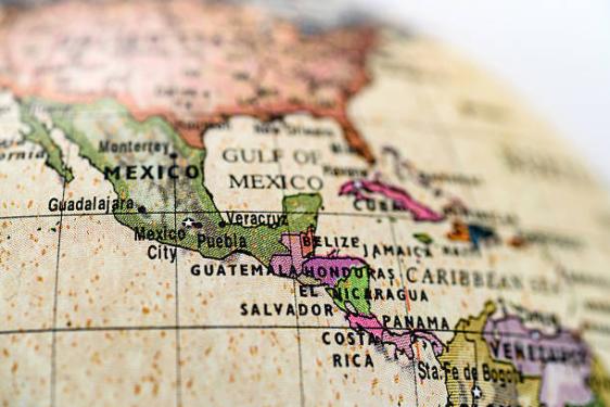 photo of Latin America on map
