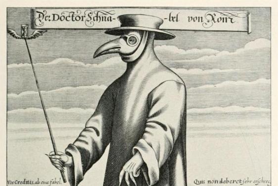 Black plague doctor illustration
