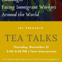 Flyer for the event Tea Talks with Dr. Cindy Hahamovitch Nov 21