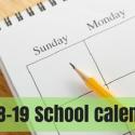 2018-19 School calendar page header