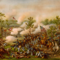 Painting entitled: Battle of Atlanta, by Kurz and Allison (1888).