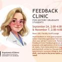 flyer for the feedback clinic for graduate students