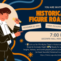 flier for Phi Alpha Theta 'roast' of historical figures 