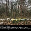 photo of Gospel Pilgrim cemetery, overgrown grave markers and flowers