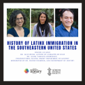 flyer for event: History of Latinx Immigration in the SE United States