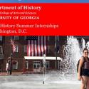image of public history interns in Alexandria Virginia public Square; UGA History's Public History Summer Internship program in Washington DC