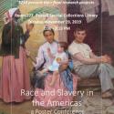 flyer for poster presentations featuring image of people in historical Americas in period dress
